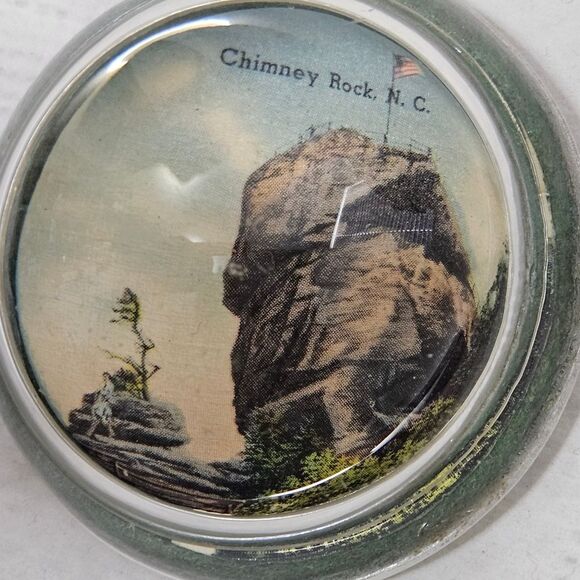 Chimney Rock Paperweight North Carolina  Heavy Rare Antique - Picture 5 of 6